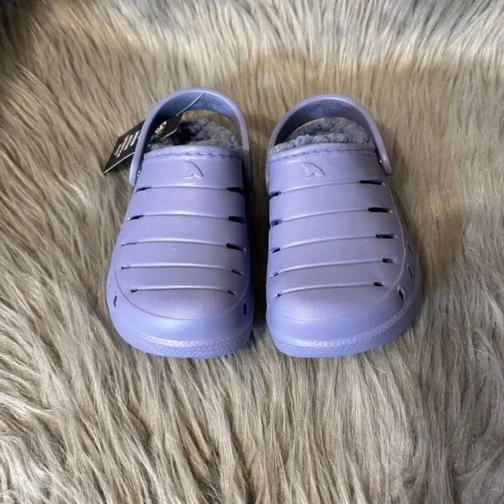 Rugged Shark Lined Clogs Toddler Girl Size 9 Violet Purple Slip On Shoes Sandals